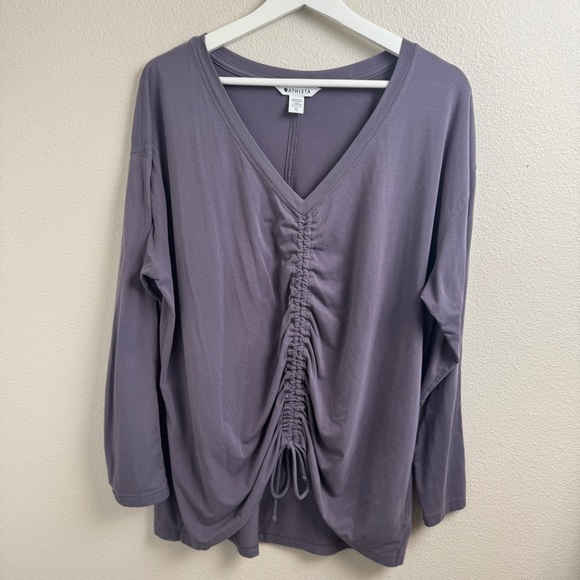 Athleta Tops - Athleta Crossover Ruched Top Size XL